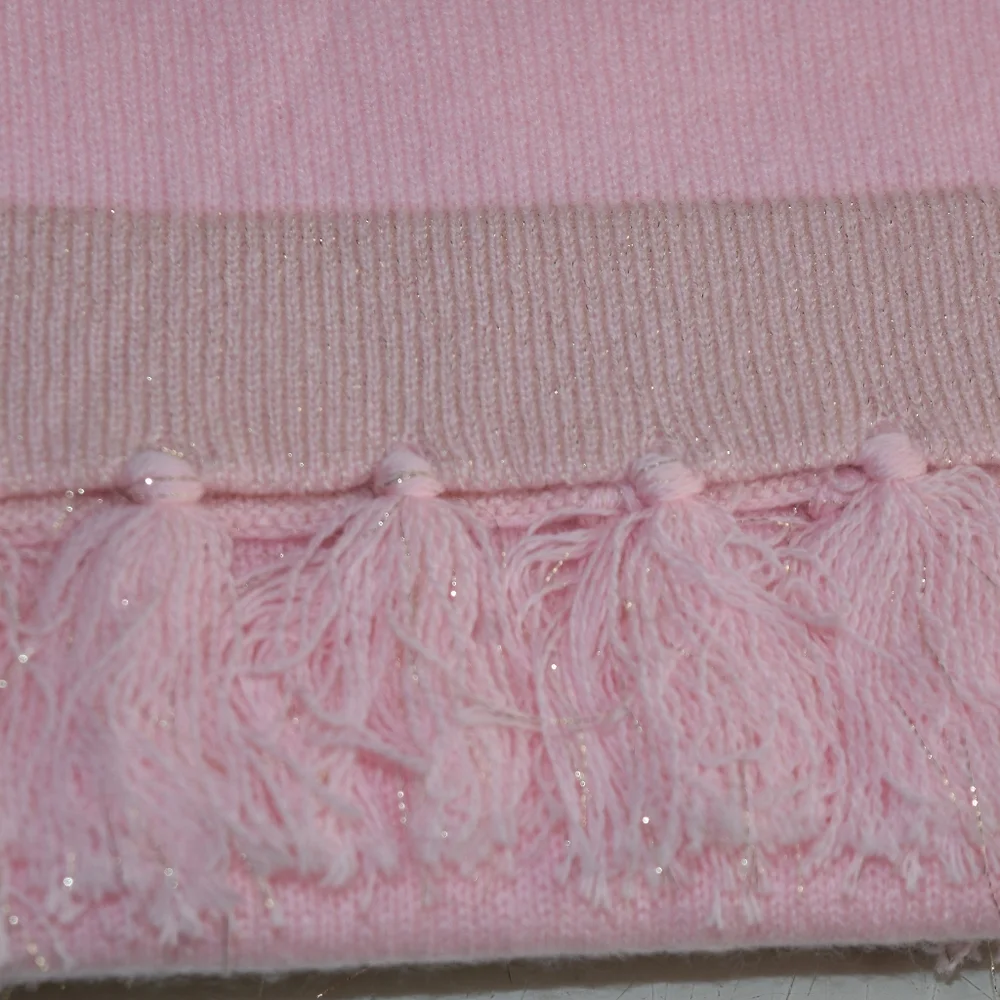 Lilly Pulitzer Take Me Away Cashmere Wrap Tassels Lurex Pink Gold Women's Scarf - Picture 6 of 11